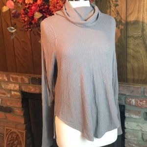 NWOT Waffle Hi Lo cowl Neck Tunic